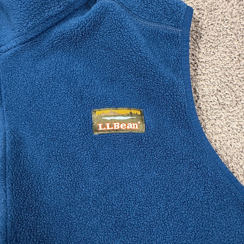 L.L.Bean Vest Mens 2XL Tall‎ Blue Fleece Full Zip Pockets Recycled Polyester - Picture 3 of 11